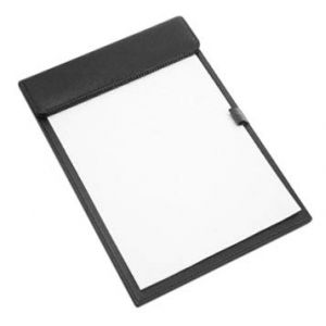 Porte-Bloc en PU Étanche Format A4/A5 Planchette à Pince Portable avec Porte Stylo Porte Bloc avec Pince Porte Documents Idéal pour Écrire Dessiner Ranger Documents Bureau Réunion Scolair Noir (LONGTENGUK, neuf)