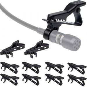 XYTAHDM 10 Pcs Pince à Cravate Agrafe Amovible Micro-Cravate pour Microphone, Mini Clip De Microphone Clip De Microphone De Rechange Clip De Support De Microphone Fixe (Newbilty OU, neuf)