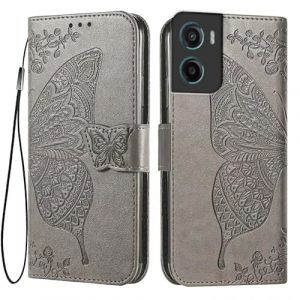 EASSGU Coque pour Motorola Moto g05 / Motorola Moto E15 (6.67" inches) Etui Flip Magn&eacute;tique avec 3 Fentes pour Cartes 1 Portefeuille, Housse - Gris (EASSGU, neuf)