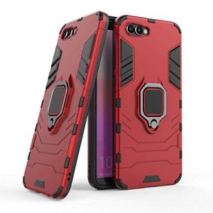 MRSTER Coque pour Honor View 10, Double Couche Renforcée Défense Antichoc Armure Housse Etui avec 360 Rotation Bague Support pour Huawei Honor View 10. HB Red (MRSTER, neuf)