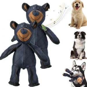 Generic Ours incassable pour chien, jouet couineur en peluche indestructible, masticateur agressif, grande race (2 pièces) (wuhanshiweiyangdishangmao, neuf)