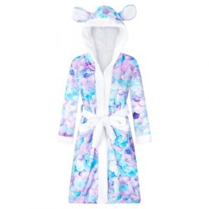 WYTbaby Peignoir pour fille &agrave; capuche en polaire douce pour enfant, peignoir en &eacute;ponge avec motif animaux 3D, &acirc;ge 4-14 ans, 10-12 ans (WYTbaby-EU, neuf)