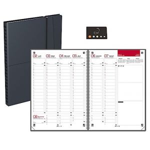 Lot Agenda Semainier Connecté A5 Office 2026 OXFORD 1 Semaine 2 Pages + 1 Index Adhésif Blumie (Noir Gris A5) (Blumie Shop, neuf)