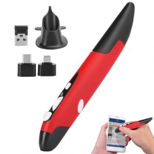 Stylet USB pour Ordinateur, Souris sans Fil Stylo capacitif réglable Universel Stylo Souris sans Fil 2,4G Type personnalisé innovant Vertical pour Ordinateur Portable (Rouge) (YuchooesEU, neuf)