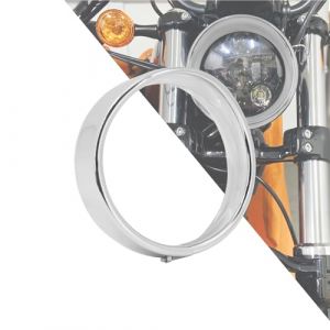 HDBUBALUS Anneau de garniture de phare de style visière pour Harley 5 3/4" LED Forty Eight XL1200X Wide Glide Forty Eight Chromé 14,6 cm (HDBUBALUS EU, neuf)