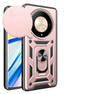 UPLAI Coque pour Honor Magic 5 Lite 5G (Magic5 Lite), Tr&egrave;s Mince Antichoc Armure Silicone Housse avec Glisser Cam&eacute;ra Cover et Magn&eacute;tique Anneau Support, PC+TPU Durable &Eacute;tui.Or Rose (UPINLY, neuf)