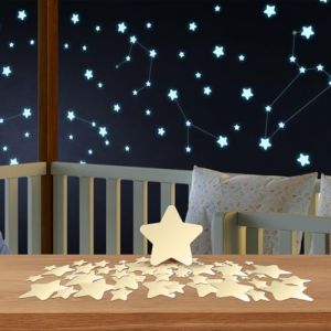 Lot de 100 &eacute;toiles lumineuses autocollantes pour chambre d'enfant - &Eacute;toiles lumineuses autocollantes pour mur et plafond - &Eacute;toiles lumineuses pour chambre d'enfant - Ciel &eacute;toil&eacute; - &Eacute;toiles (Homery, neuf)
