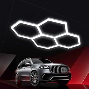 Lampe LED hexagone,plafonnier LED nid d'abeille,Lampe de Garage hexagonale,eclairage led garage,neon led garage,Plafonnier LED en Nid d'abeille,lampe atelier,tube led,reglette led garage,1 à 8 Trous a (hefeijunfanbaihuodiang, neuf)