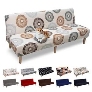 Lydevo Housse de Canapé sans Accoudoir 3 Places Housse de Canapé Clic Clac Extensible Universel Lavable Couverture de Canapé pour Canapé-lit Ajustable Housse Protection pour Canapé,Tournesol (lydevo, neuf)