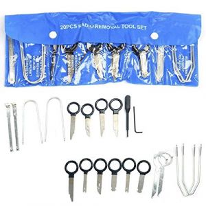 FreeTec 20 pièces Outils de démontage d'autoradio Universel Kit démontage Autoradio pour Mercedes-Benz BMW VW Audi (FreeTec, neuf)