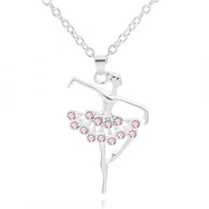 IBXWMNG Collier Tutu Ballerine avec Pendentif, zircons roses,Charm Collier Danseuse Étoile pour Filles Ados et Professeurs, Cadeau Parfait pour Halloween et Cours de Danse (SHI MEIPING DE SHOP, neuf)