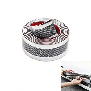 BoYeeBo Universel Fibre de carbone Protecteur de gardes d'entrée de porte de voiture, autocollant de seuil de porte de voiture auto-adhésif pour camion SUV voiture (Argent, 5×250cm / 2×98,4 pouces) (BoEBo, neuf)