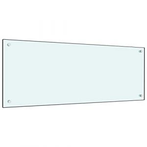 AUVYI Crédence de cuisine en verre trempé 100 x 40 cm Blanc Protection anti-éclaboussures en verre pour cuisinière Protection murale en verre pour cuisinière arrière cuisinière (AUVYI EU, neuf)