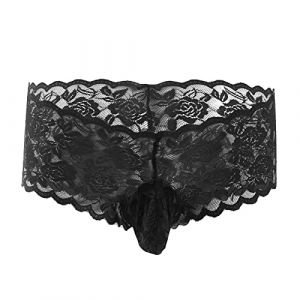 LKRSEEF Travesti String Gay Erotique Sexy Hot Bondage Coquin Corset Cosplay Lingerie Bretelle sous Vetement Mini Slip Transparent Sissy Chic Tenue Dentelle Jockstrap Cadeau Noel Homme (LKRSEEF FASHION, neuf)