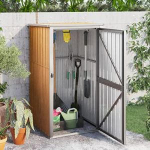 Abri &agrave; Outils de Jardin Marron 88x89x161 cm Acier galvanis&eacute;,Vie en ext&eacute;rieur,Structures ext&eacute;rieures,Cabanes & abris de jardin-316208 (JOINMEE, neuf)