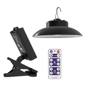 Lampe solaire pour parasol avec télécommande, étanche, à énergie solaire, à clipser, lampe LED rechargeable pour terrasse, camping, randonnée, jardin, décoration de fête (katurath, neuf)