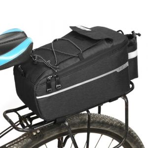 Qiwieod Sac De Porte-Bagages Arrière pour Vélo, Sac De Porte-Bagages Sacoche De Coffre De Vélo, Arrière Réfléchissant Sacoches De Selle À l'eau, Pochette De Rangement pour Siège Arrières avec Épaule (crtainye, neuf)