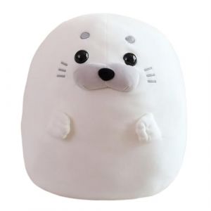 KUKUShining Peluche Phoque Mignonne, Coussin en Peluche Phoque Coussin Animal Phoque Kawaii Peluche for Anniversaire d'enfant(White,40CM/15.7IN) (KAKUKAKA, neuf)