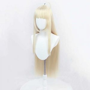 MAOMA Perruque Cosplay Anime，Arknights Reed Perruque，Beige Long Straight Perruque，avec Filet de Cheveux Gratuit，pour Fête Carnaval Halloween Perruques (good stuff A, neuf)