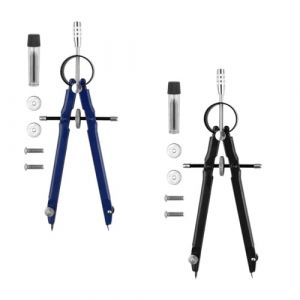 EIHI 2 pcs Boussole, Compas, mathématiques Boussole, Compas Professionnel, Dessin en métal Boussole, précision à Ressort avec Roue, Verrouillage et recharges, Compas College (EIHI, neuf)