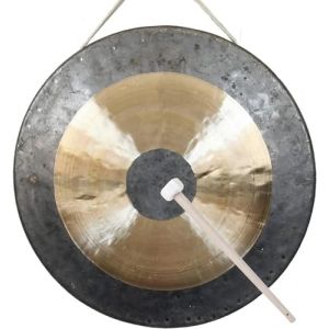 ZYJIX Gong Chau Gong en Bois avec Support en Bois Et Traditionnel, Batteur Chinois Chau Gong Feng Shui Gongs pour Grande Chanson(Size:50cm) (YAHRK OUTLET, neuf)