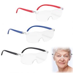 LCUHAVA 3 Paires de Loupe Grossissante, Lunette Loupe &agrave; 300% Lunettes Grossissantes pour de Lunettes, Aides &agrave; la Lecture pour Les Personnes &acirc;g&eacute;es, Anti-Lumi&egrave;re Bleue, Adapt&eacute;es &agrave; La Lecture (dianranxiaodian, neuf)
