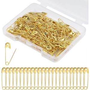 500 Pièces Épingles de Sûreté Petit,BetterJonny 19mm Mini Épingles a Nourrice Épingles de Sûreté avec Étui Epingles a nourrice Résistantes à la Rouille pour Couture Vêtements Bricolage(Or) (BASICON, neuf)