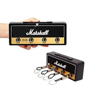 Deluisho Porte Clef Mural Porte-clés Audio, Porte-clés Mural Rétro Créatif avec 4 Prises de Guitare (DLHjituan, neuf)