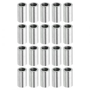 sourcing map Manchon Filetée Rond Écrou Accouplement M4x0.7mm Femelle Filetage 10mm Raccorder Tige Barre Goujon Tube Écrou Connecteur pour Rallonger, Argenté Paquet de 20 (Weisser Berg, neuf)