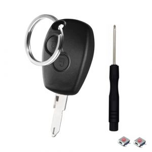 Kesiku 1 Pi&egrave;ces Boitier Cl&eacute; pour Dacia Duster Logan Logdy Sandero T&eacute;l&eacute;commande, Coque Cl&eacute; Dacia Sandero, Clef Dacia Logan - avec Tournevis et Porte-cl&eacute; (kesiku, neuf)