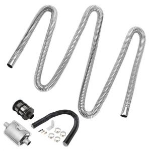 Tuyau D'&eacute;chappement pour G&eacute;n&eacute;rateur, 250cm Tuyau D'&eacute;chappement Silencieux Chauffage Auxiliaire Silencieux D'&eacute;chappement Voiture Tuyau D'&eacute;chappement acier Inoxydable avec Deux Colliers Acier Inoxydable (ignoremexi, neuf)