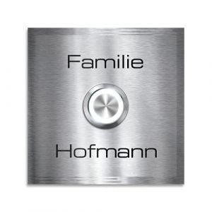 Metzler® sonnette inox personnalisable avec gravure et LED étanche IP67 couleur au choix 70x70 mm – montage encastré ou saillie – fixation facile – 10 ans de disponibilité des pièces détachées (Metzler GmbH, neuf)
