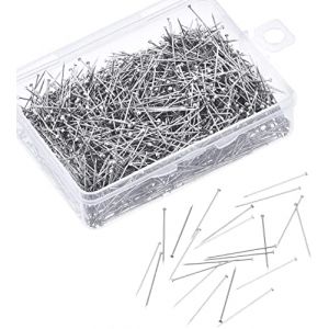 Epingle Couture,300 PCS Épingles de Couture Épingles à Tête Plate en Acier Épingles Nickel Épingles à œil Épingle Droite pour Couturière Bijoux Artisanat Projets de Couture 35 * 5MM (NewZYE, neuf)