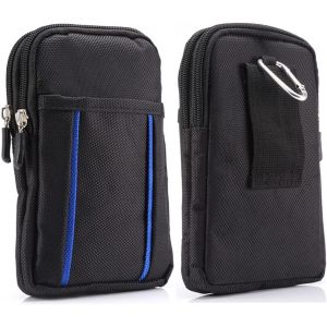Sac Smartphone Ceinture Noir, Pochette de Taille Pochette T&eacute;l&eacute;phone Holster, Ceinture Clip Sacoche Etui Universel Homme Poche Taille Sac Banane Portefeuille Porte-Cartes Coque avec Boucle de Ceinture (Esyean, neuf)