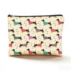 ARYIMYDP Trousse de Toilette Voyage Femme en Toile, Trousse de Maquillage Imprim&eacute; Dackel Amusant, Multifonction pour Cosmetiques, Bijoux, Accessoires, Cadeau Original (UIRYFAZHANYOUXIANBAODAN, neuf)