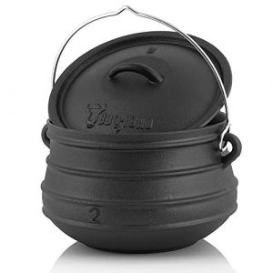 BBQ-TORO Potjie #2 | 6 litres | Chaudron de sorcière en Fonte | Pot de Cuisson en Fonte | Four néerlaandais sud-Africain (CS Trading, neuf)