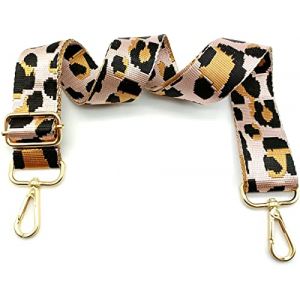 Keriocusi Bandouliere de Rechange Sac Reglable Lmprim&eacute; L&eacute;opard Pink, Sangle de Sac a Main Remplacement, Sangle de Rechange Universelles mit Boucle Dore pour Femme Sac &agrave; Main, Sac &agrave; Bandouli&egrave;re, 14 (Keriocusi, neuf)