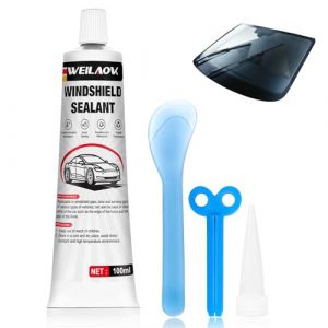 WEILAOK Colle Pare Brise Voiture, Colle Carrosserie Voiture, Colle a Pare Brise Noir, Convient Aux Espaces de Portes et de Fen&ecirc;tres de Divers Types de V&eacute;hicules, 100 ML (LINMIAN-OU, neuf)