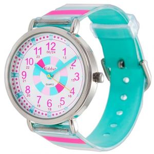 Kiddus Montre Éducative Enfants, pour Fille, Montre Analogique pour Enfants, Première Montre-Bracelet à Partir de 5 Ans, Heures et Minutes Indiquées (Kiddus, neuf)