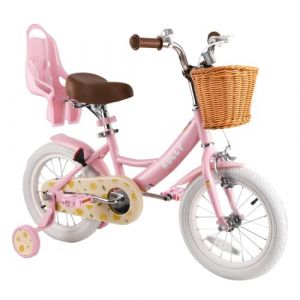 RULLY Vélo Enfant Lemon 12 Pouces pour Filles de 2 à 4 Ans – avec roulettes, Panier et Siège Poupée – Couleur Rose (Rully Bike, neuf)