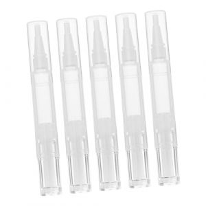 GANAZONO 5 pi&egrave;ces Stylo Applicateur Rechargeable Pinceau Fin Multifonction pour Huile Essentielle Vernis &agrave; Ongles Fond de Teint Gloss Vide Format Voyage Compact et &Eacute;cologique (JUNEE, neuf)