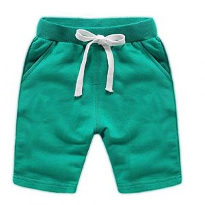 Dingdong B&eacute;b&eacute; Enfant Gar&ccedil;on Et&eacute; Coton Shorts（Vert,7-8Ans） (Ding dong's Closet, neuf)