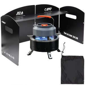 Niuohoy Pare Vent Pliable Réchaud, Pare-Vent Pliable, Pare-Brise Cuisine Extérieure, Pare-Brise Pliable en Acier, Pare-Vent de Camping, avec Compartiments, pour Camping, Barbecue,Pique-Nique(Ferreux) (Niuohoy, neuf)