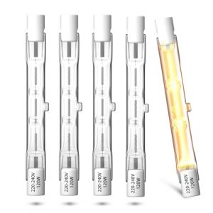 Lamptobe Halog&egrave;ne R7S Ampoules Lin&eacute;aires 78mm 120W Dimmable, Ampoules Halog&egrave;nes Lin&eacute;aires 78mm R7S J78 T3 Ampoule de Type J Ampoules Halog&egrave;nes de S&eacute;curit&eacute; Flood Blanc Chaud 2800K, Lot de 5 (Lamptobe Shop, neuf)