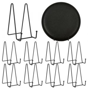MIVIDE 10 Pcs 6 Pouces Chevalet Support Assiette Decorative, Support Cadre Photo Chevalet Noir en M&eacute;tal, Chevalet Support Presentoir Porte Assiette pour Assiettes, Livres, Photos, Tablettes (CAO LEI, neuf)