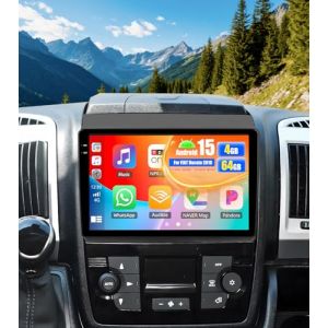 OiLiehu 4G+64G Android 15 Autoradio pour Fiat Ducato 2010/Citroen Jumper/Peugeot Boxer avec CarPlay Android Auto sans Fil, 9“ Écran Tactile avec GPS WiFi Bluetooth Lien Miroir FM/RDS EQ SWC Caméra (Liuhuzhekeji, neuf)