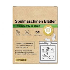 Feuilles Pour Lave-Vaisselle Sans Parfum - 30 Pi&egrave;ces Portables | Alternative Aux Pastilles Pour Lave-Vaisselle | Pour Commodit&eacute; Hygi&egrave;ne Durabilit&eacute; Nettoyage Maison Cuisine Efficacit&eacute; (featurecub, neuf)