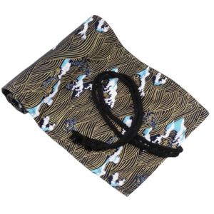 YISENJEE Trousse Rouleau Feutre Trousse &Agrave; Crayons Enroulable en Toile Et en Coton Motif Fleurs De Cerisier Jindouyun-Waves-48 Holes (YISENJEE, neuf)