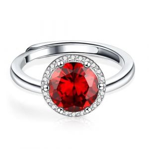 ALEXCRAFT Bague Femme Argent 925 avec Rubis Bague Femme Ajustable Argent 925 avec Pierre Bague Pierre Rouge (Spunkcharms, neuf)