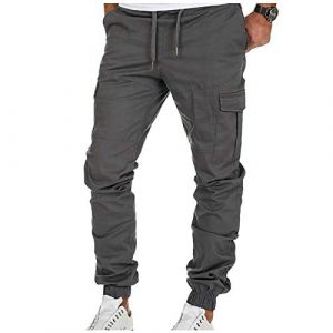 Pantalon Cargo Homme Jogging Chino Gris Jean Sarouel Harem Sweatpants Denim Noir Bas Survetement Pas Cher Vert Survet Noire Joggings Sport Trousers Pants Randonn&eacute;e Skate Jogger Kaki Travail Militaire (chengaokui993, neuf)